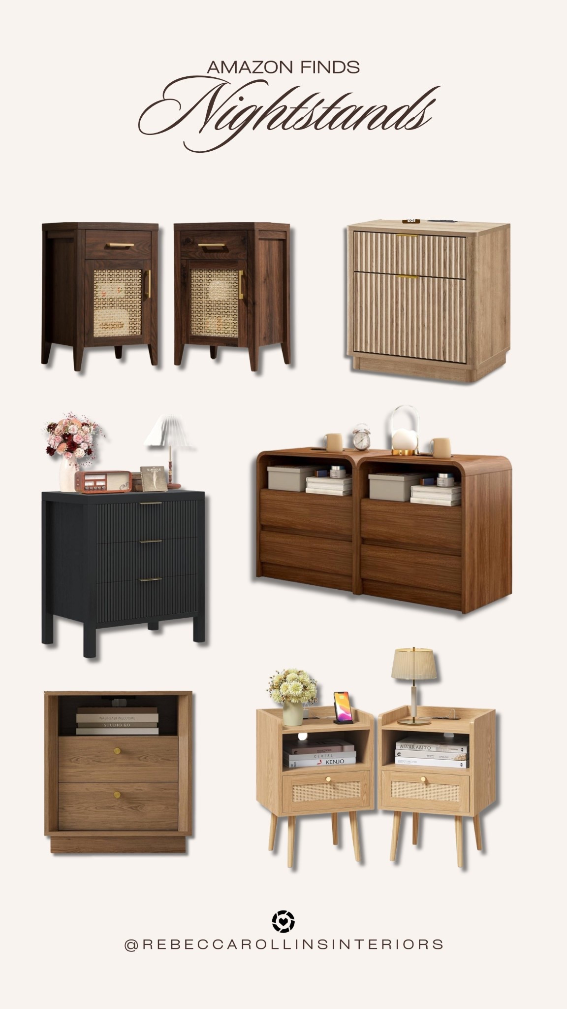 Upgrade your bedroom with these beautiful nightstands! Remember to mix and match your furniture to keep visual interest and to not be matchy-matchy.

#nightstands #bedroom #furniture

#LTKHome #LTKSaleAlert #LTKFamily