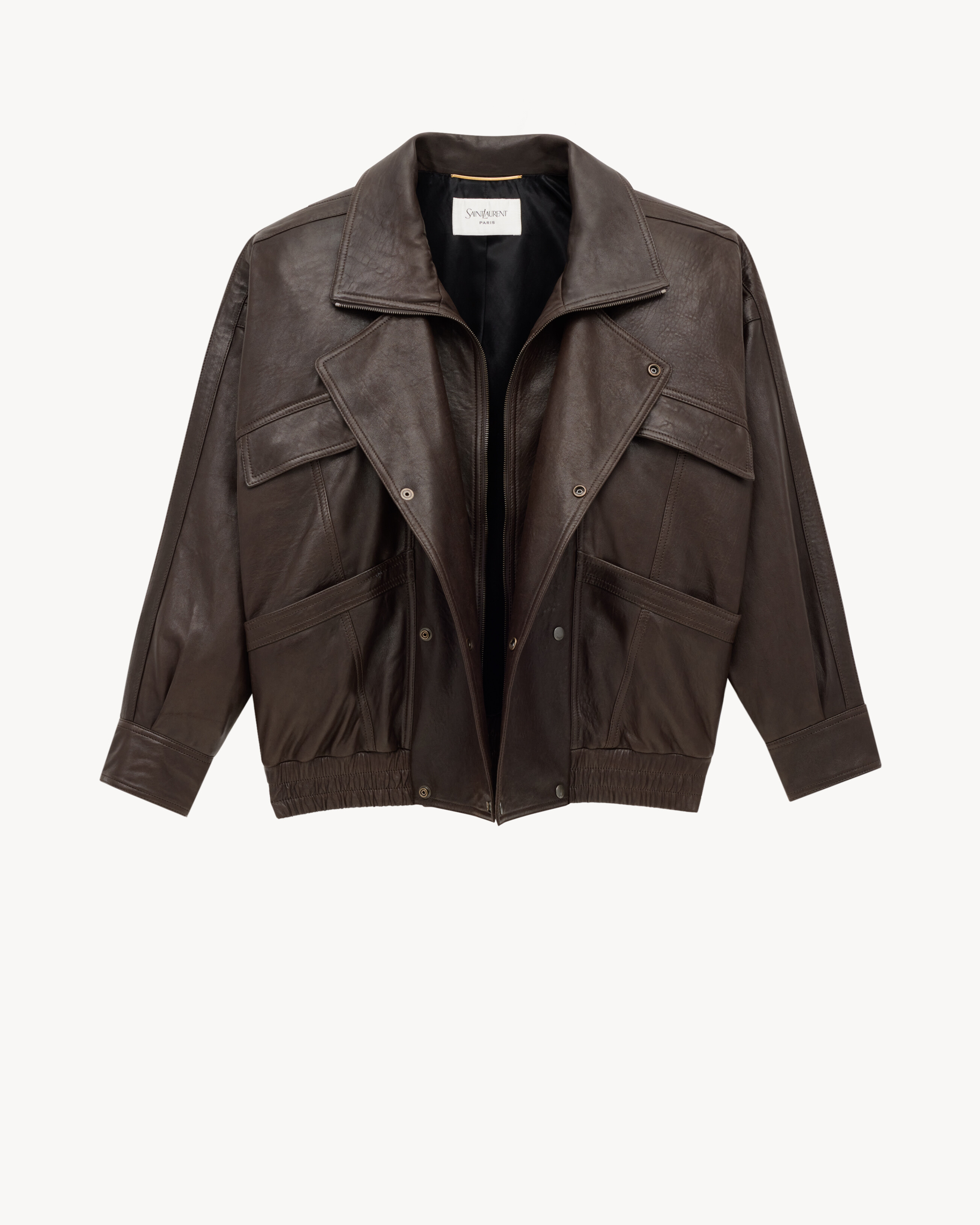 Saint Laurent Bomber Jacket In Bubbled Lambskin - Amber - Women - F36 | Saint Laurent Inc. (Global)