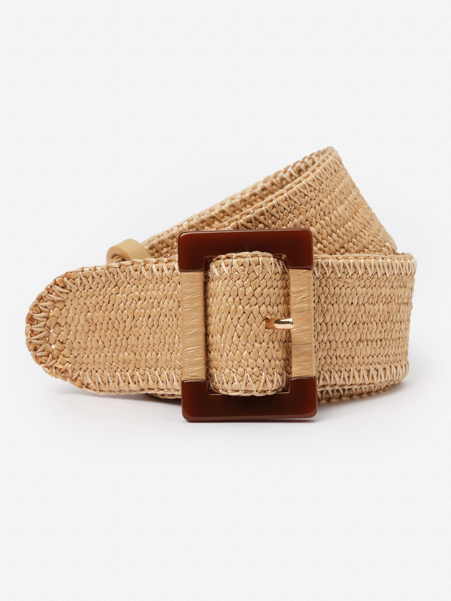 J.McLaughlin Women's Margot Grasscloth Belt Natural, Size Medium/Large | J.McLaughlin