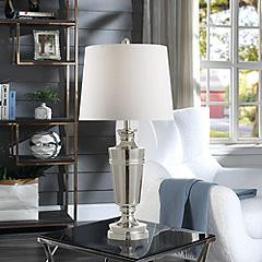 Stylecraft 30" High Polished Nickel Steel Urn Table Lamp | Lamps Plus