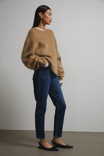 Slim Mom High Ankle Jeans - Dark denim blue - Ladies | H&M US | H&M (US + CA)