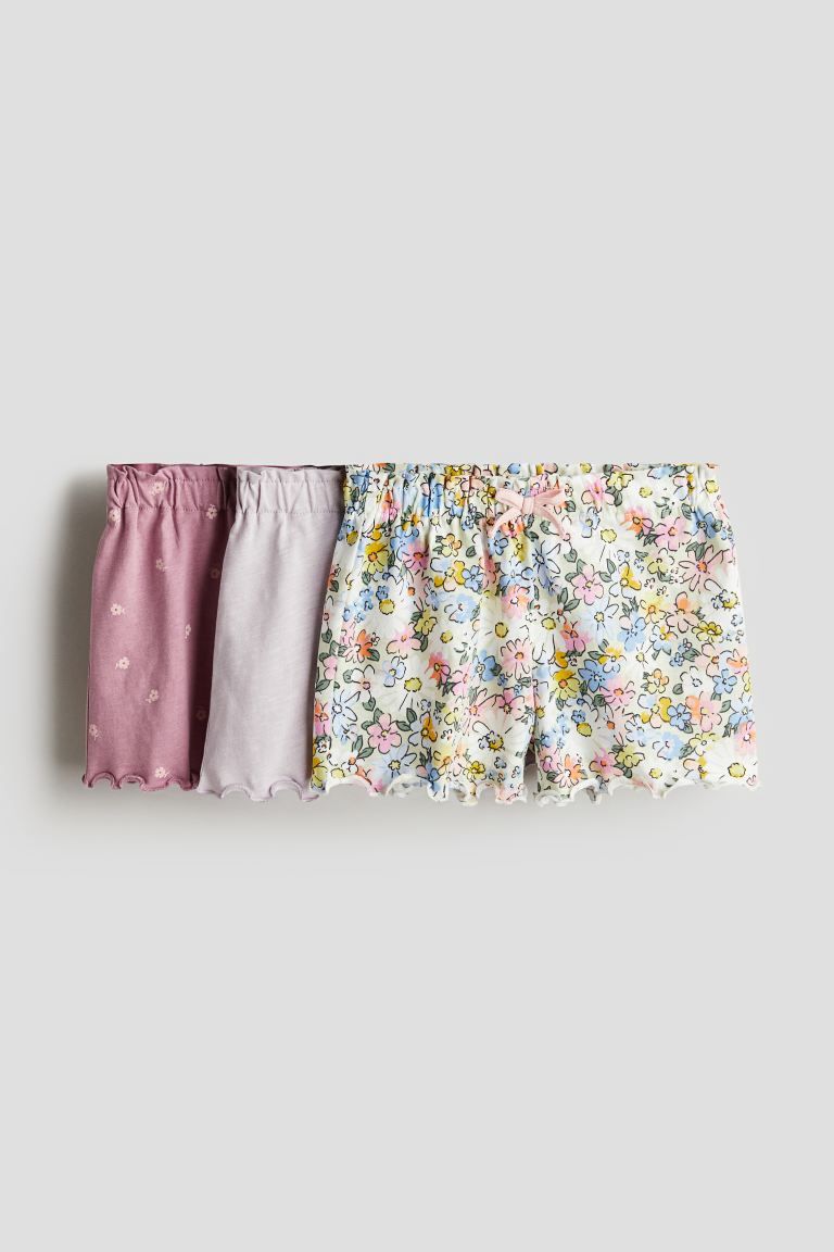 3-pack Jersey Shorts - Light green/floral - Kids | H&M US | H&M (US + CA)