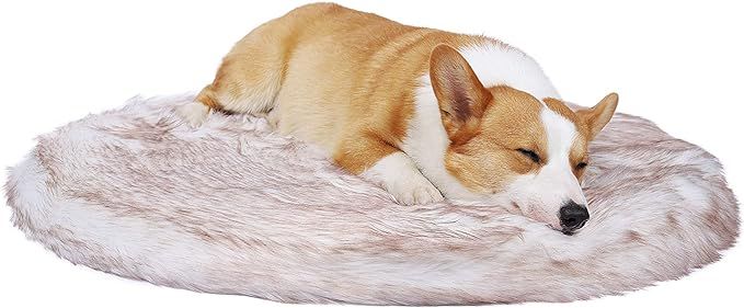 Luxury Faux Fur Memory Foam Round Dog Bed, Pressure-Relieving Memory Foam, Minimize Joint Pain an... | Amazon (US)
