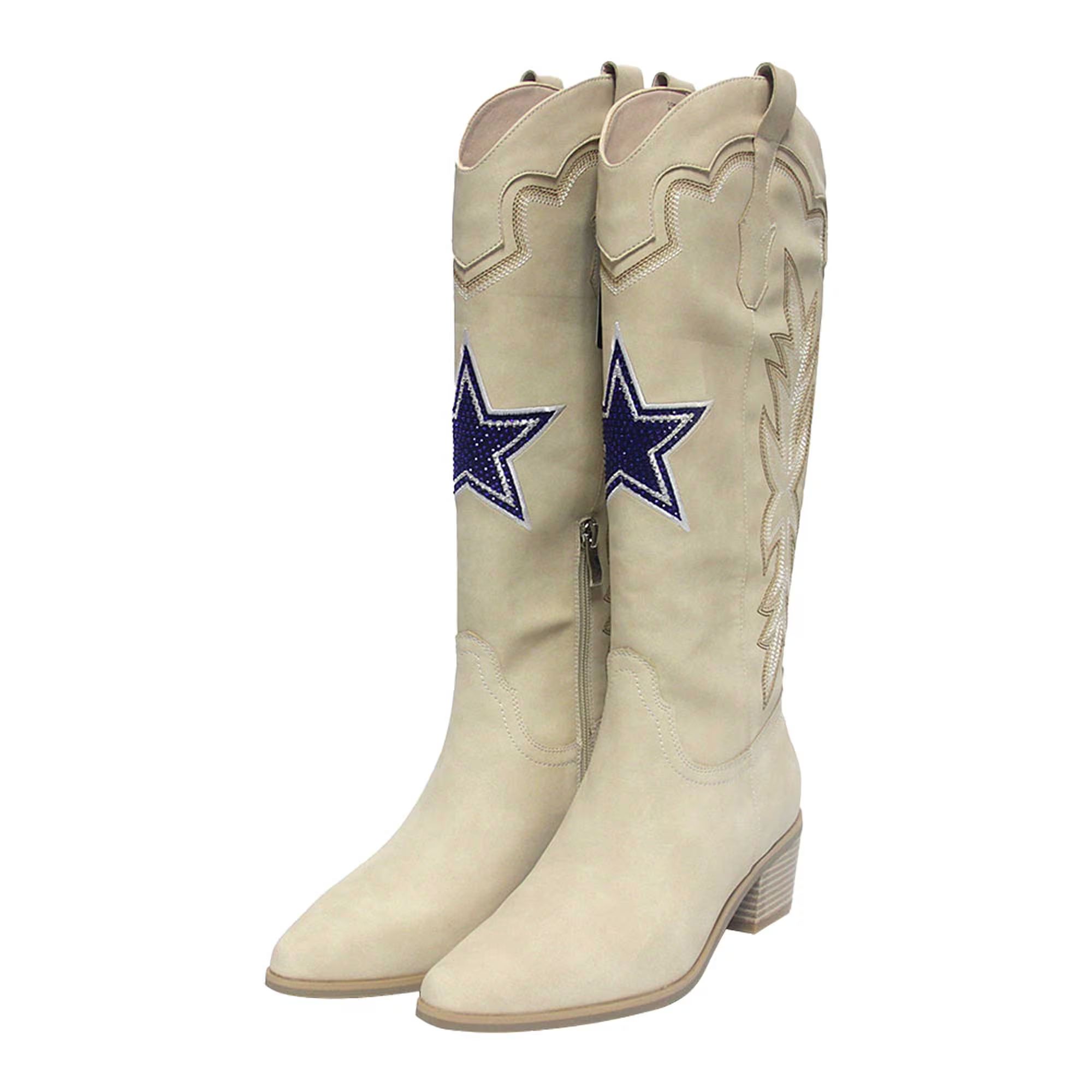 Women's Dallas Cowboys Cuce Cream Cowboy Boots | NFL Shop