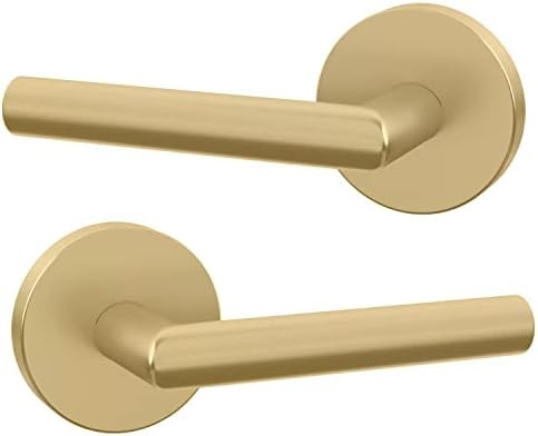 Designers Impressions Kain Design Satin Brass Dummy Non Turning Euro Door Lever Hardware for Closet Doors (Non- Functioning) | Amazon (US)