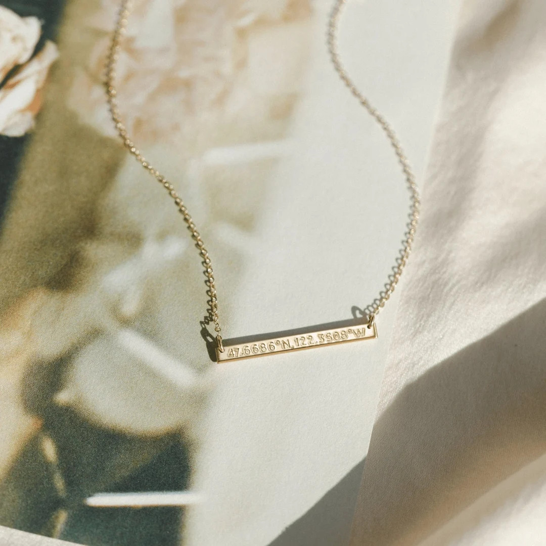 Personalized Bar Necklace Sisters Necklace BFF Necklace - Etsy | Etsy (US)
