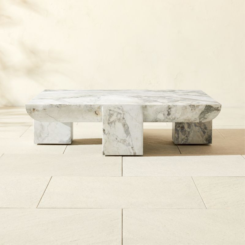 Marlo Square Marble Indoor/Outdoor Coffee Table | CB2 | CB2