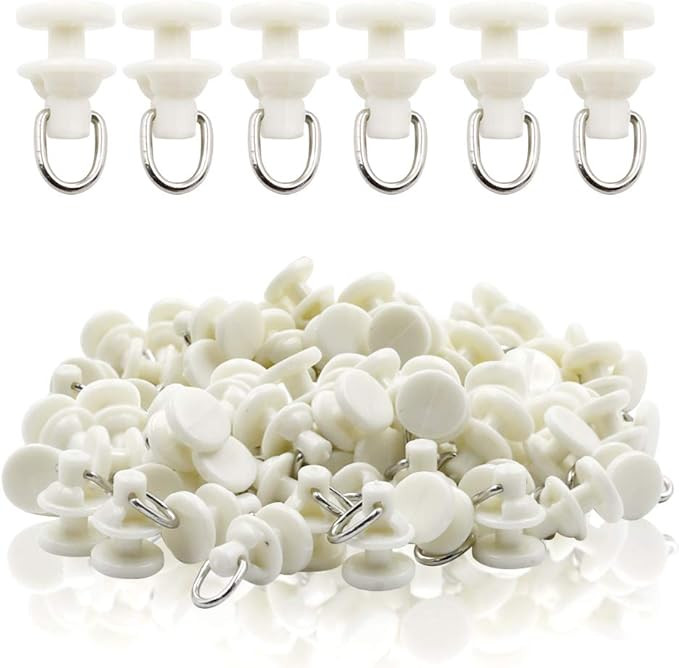 Luomorgo Plastic Curtain Track Carrier Slide Roller 11mm/0.43 inch Dia White 50 Pcs | Amazon (US)