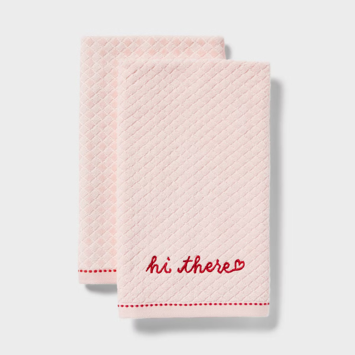 2pk Valentines Embroidered Hand Towels - Threshold™ | Target