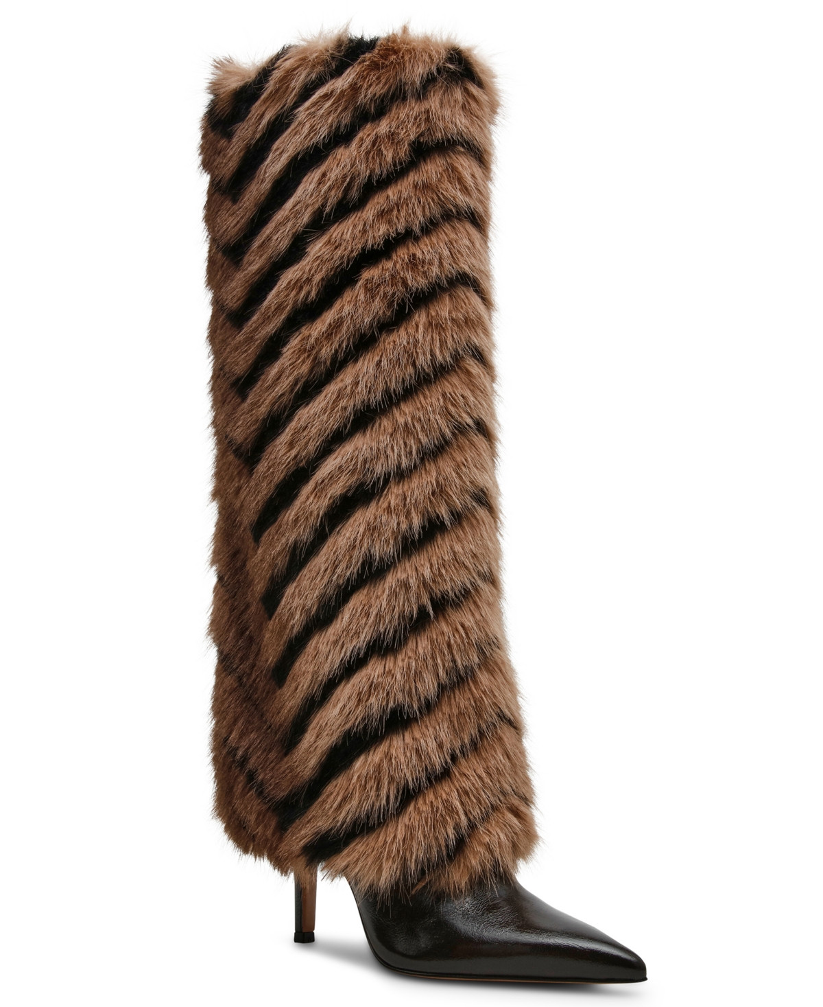 Steve Madden Women's Icon Knee-High Stiletto Dress Boots - Tan/Black | Macy's