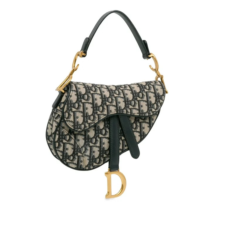 Pre-Owned Authenticated Dior Mini Oblique Saddle Canvas Fabric Blue Shoulder Bag Unisex (Good) - ... | Walmart (US)