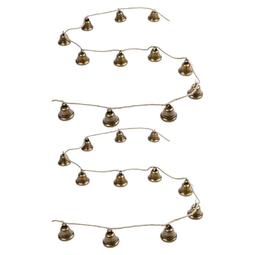 Vintage Bell Lanyard, Vintage Cow Bells Garland Gold Metal Bells with Jute Hanging Rope, Easy to ... | Walmart (US)