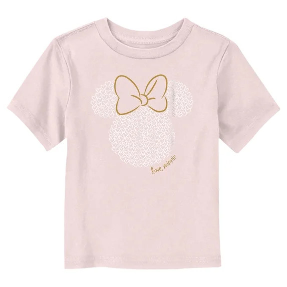 Toddler's Minnie Mouse Love Minnie Logo  Graphic Tee Light Pink 4T - Walmart.com | Walmart (US)