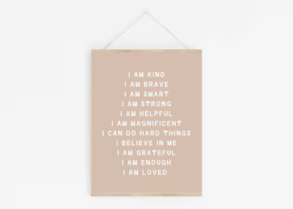 Affirmations For Kids  Pink  Kids Print  Affirmations Print | Etsy | Etsy (US)