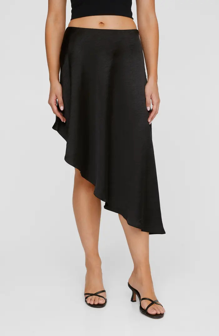 Asymmetric Hammered Satin Skirt | Nordstrom