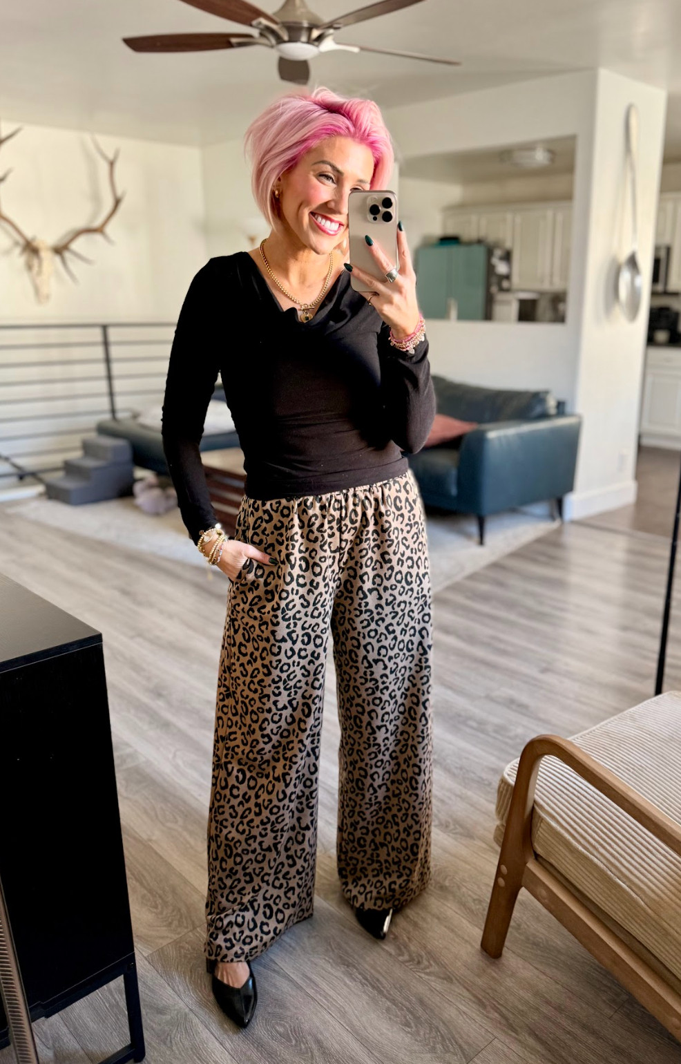 Loving these animal print pants paired with this adorable top. Top: Small Pants: Medium Shoes: TTS 

 #LTKootd #LTKSaleAlert