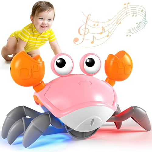 ZHVV Crawling Crab Toy, Infant Tummy Time Baby Toys, Fun Interactive Dancing Walking Moving Toy Babies Sensory Induction Crabs with Music, Baby Toys Boys Girls Toddler Birthday Gifts | Amazon (US)