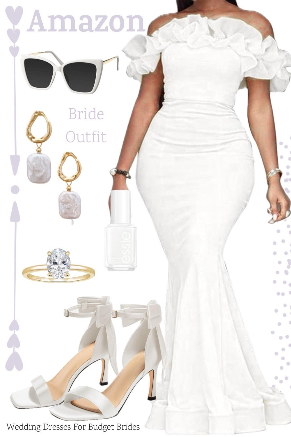 Affordable wedding day outfit for the bride to be. Bridal dress and accessories on Amazon. 

Reception dress, courthouse elopement dress, long white dress, minimalist wedding dress, or microwedding dress.

#LTKWedding #LTKSeasonal #LTKootd