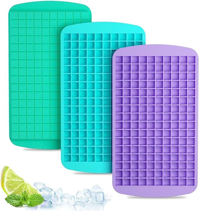 Upgrade Mini Ice Cube Trays 3 Pack, TINANA 480 Small Ice Cube Trays, Easy-Release Ice tray for Fr... | Amazon (US)