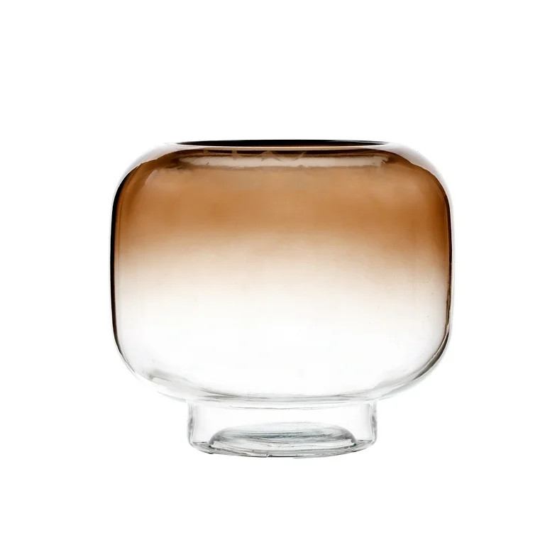 Mainstays 6.5" Brown Ombre Glass Hurricane Pillar Candle Holder Medium | Walmart (US)