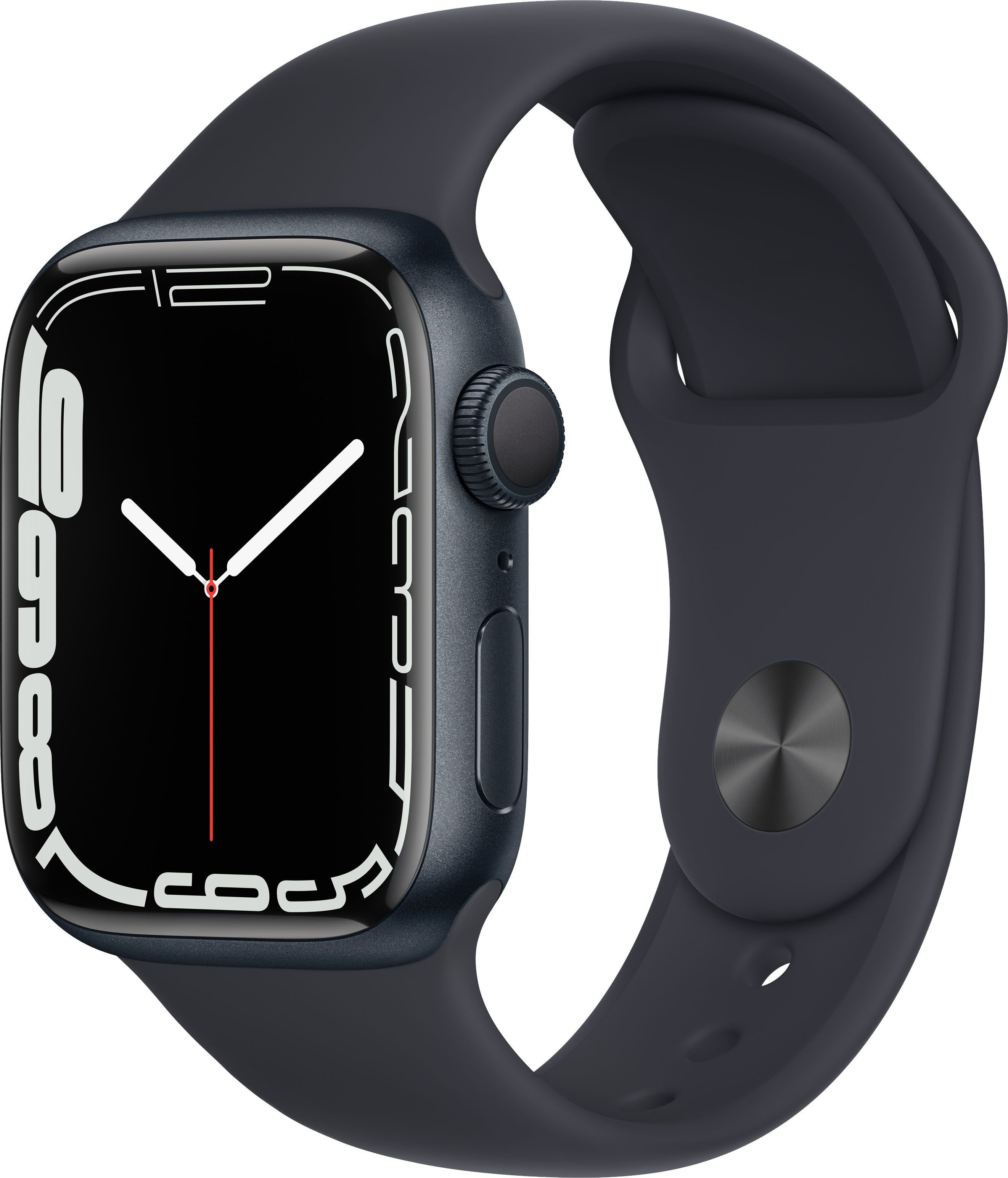 Apple Watch Series 7 (GPS) 41mm Midnight Aluminum Case with Midnight Sport Band Midnight MKMX3LL/... | Best Buy U.S.