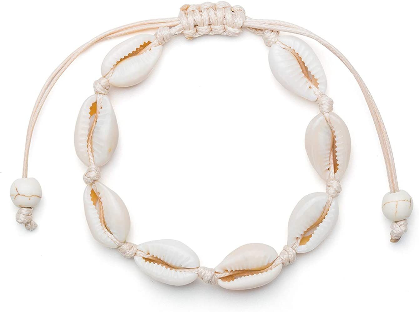 Fesciory Puka Shell Anklet for Women Summer Natural Cowrie Adjustable Ankle Bracelet, Handmade Bo... | Amazon (US)