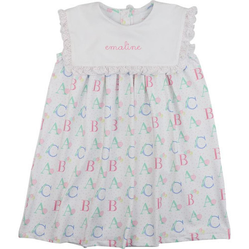 Knit ABC Square Collar Eyelet Dress | Cecil and Lou