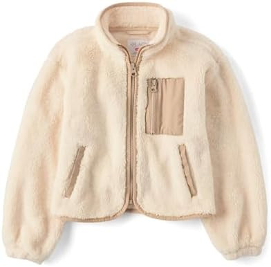 The Children's Place girls Long Sleeve Sherpa Fleece Full Zip Jacket | Amazon (US)