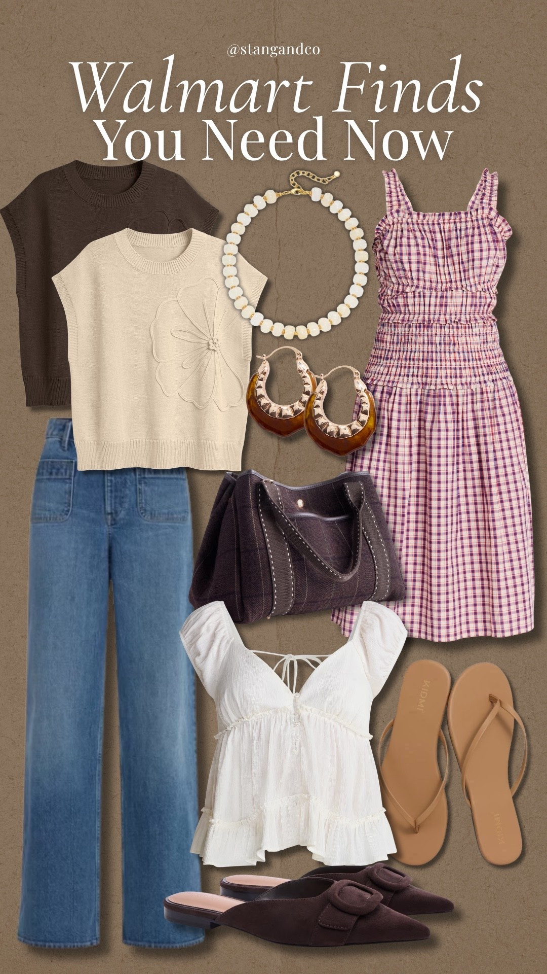 Walmart is getting the summer to fall transition right. Wide leg jeans, lightweight sweater vests, chocolate brown accessories and easy dresses that work now with sandals and later with a cardigan or jacket. I especially love the mix of relaxed shapes and richer fall colors without having to dress for cooler weather just yet.

Walmart fashion, Walmart finds, fall fashion, summer to fall outfits, transitional style, wide leg jeans, sweater vest, fall accessories, casual fall outfits, affordable fashion, women’s fashion, stangandco

#LTKSeasonal #LTKTall