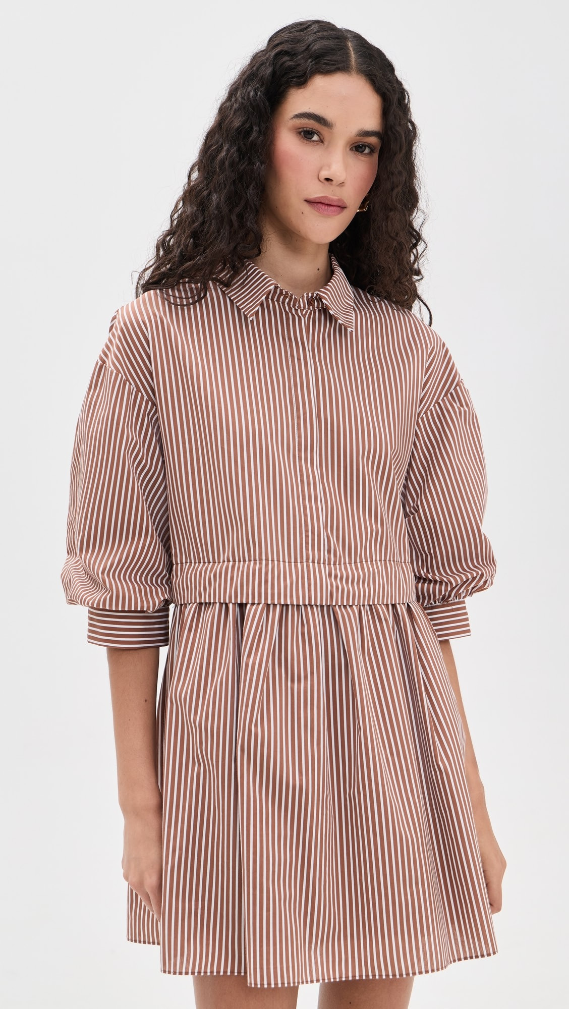 English Factory Stripe Puff Sleeve Shirt Dress | Shopbop | Shopbop