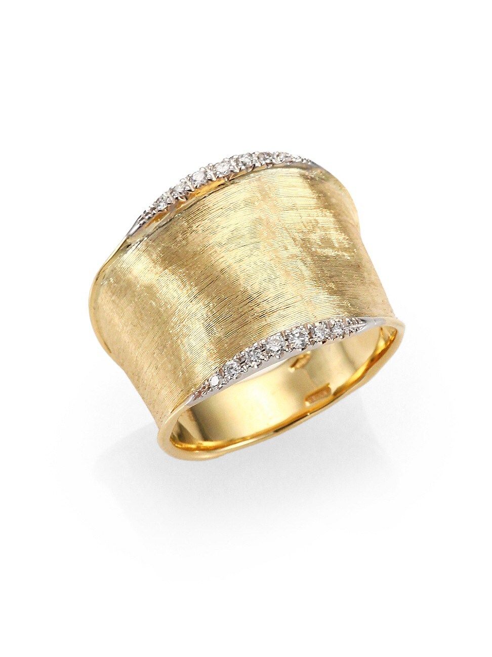 Marco Bicego Women's Lunaria Diamond & 18K Yellow Gold Band Ring - Gold - Size 7 | Saks Fifth Avenue