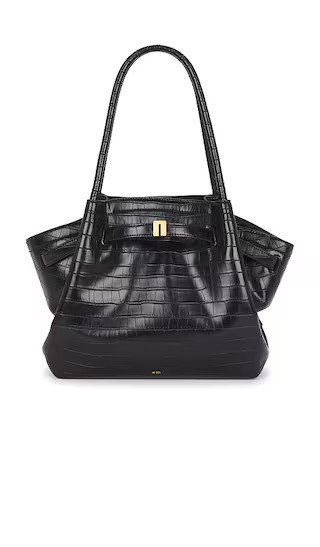 Hana Medium Tote Bag in Black Croc | Revolve Clothing (Global)