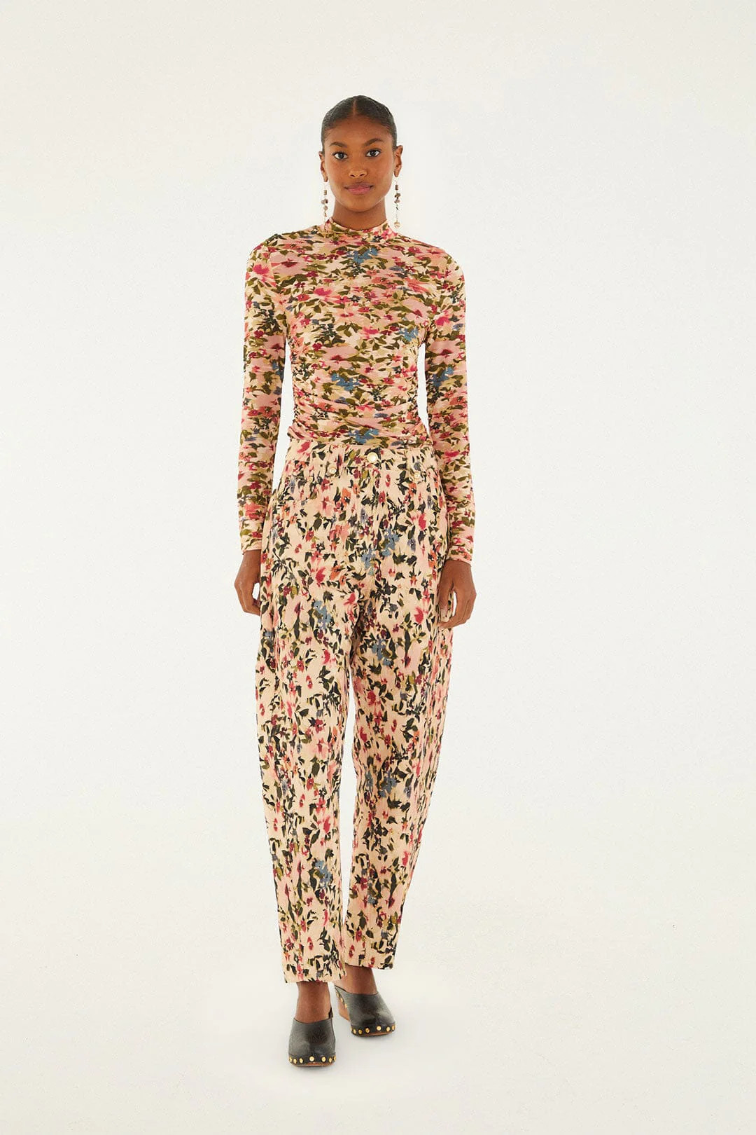 Pink Tiny Flowers Canvas Ballon Pants | FARM Rio | Farm Rio UK