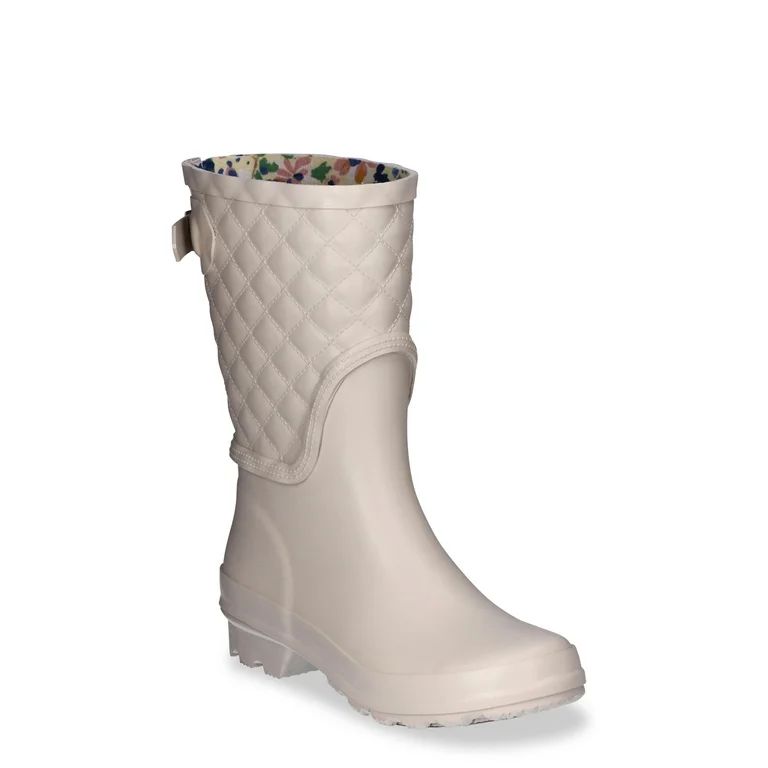 Time and Tru Women's Quilted Rain Boots with Buckle, Sizes 6-10 - Walmart.com | Walmart (US)
