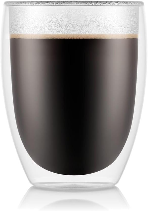 Bodum 12oz Pavina Double Wall Insulated Tumbler, High-Heat Borosilicate Glass, Set of 6, Clear | Amazon (US)