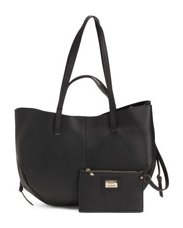 Made In Italy Leather East West Four Handle Tote | TJ Maxx