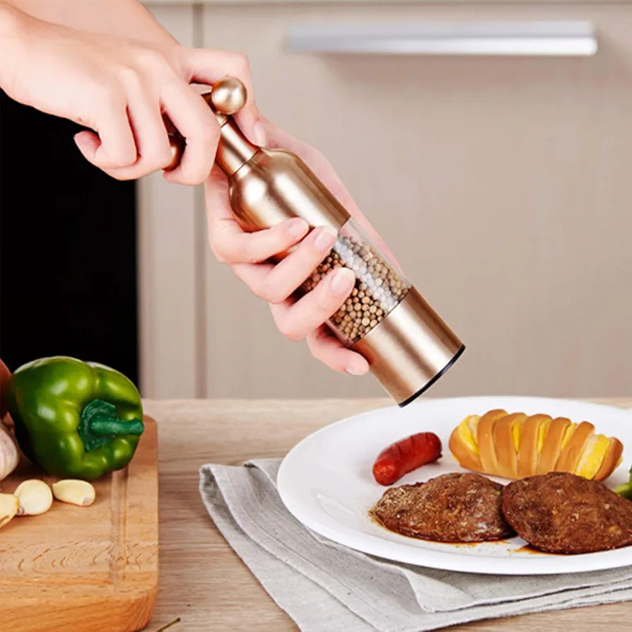 BORDSTRACT Stainless Steel Pepper Grinder, Salt And Pepper Grinder Salt Spice Mill 7.1 x 2.8 x 1.... | Amazon (US)