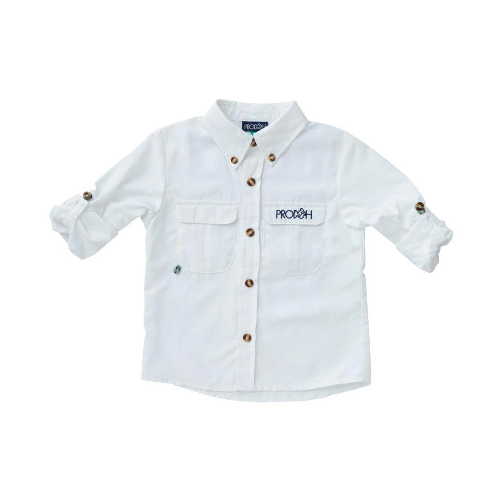 Founders Kids Fishing Shirt in White | PRODOH
