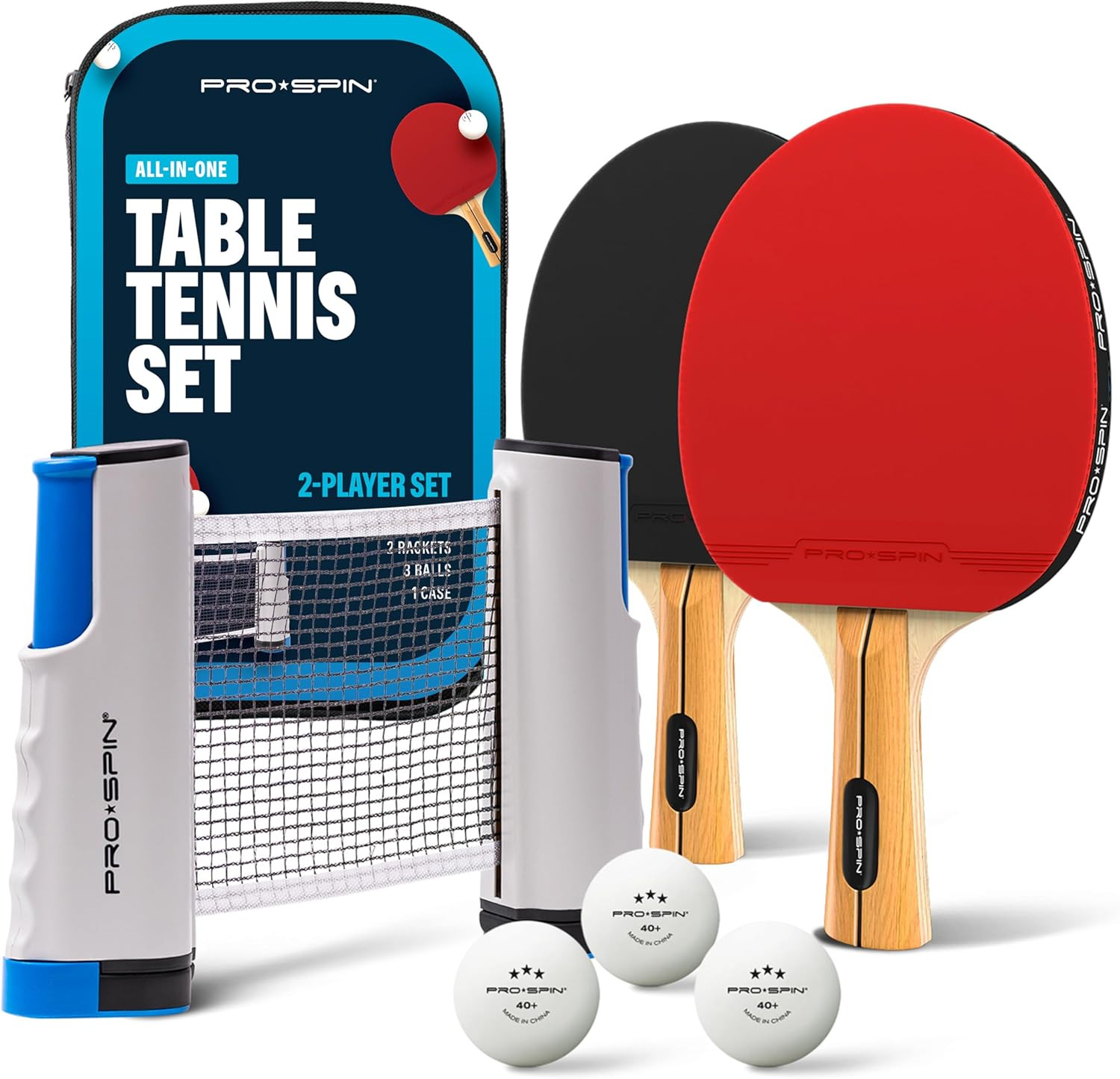 PRO SPIN All-in-One Ping Pong Set - Retractable Ping Pong Net for Any Table (72"), Ping Pong Padd... | Amazon (US)