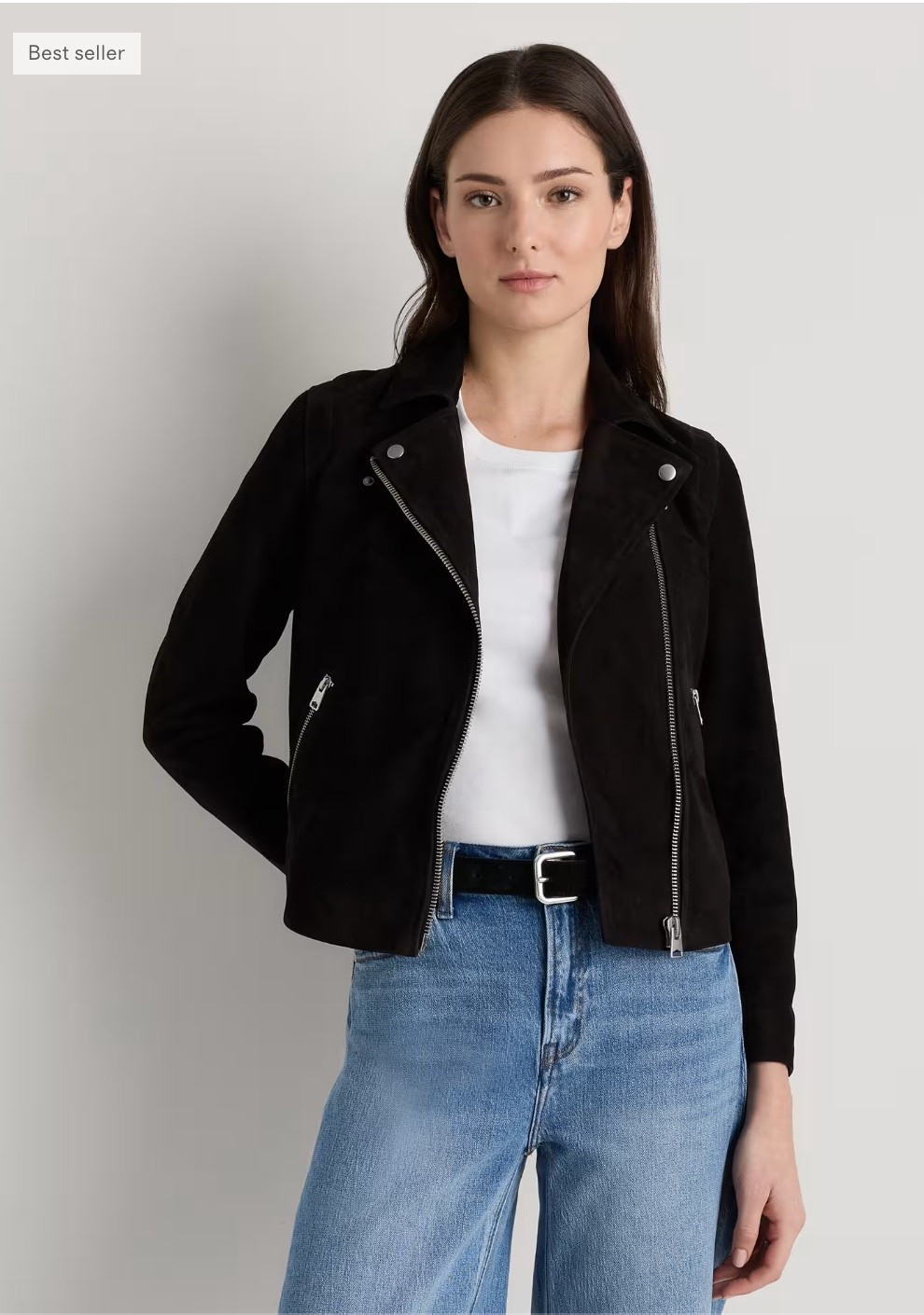 I have a black faux biker jacket and I love mine! This one is also so chic!! 🖤

#LTKOver40 #LTKSeasonal #LTKootd
