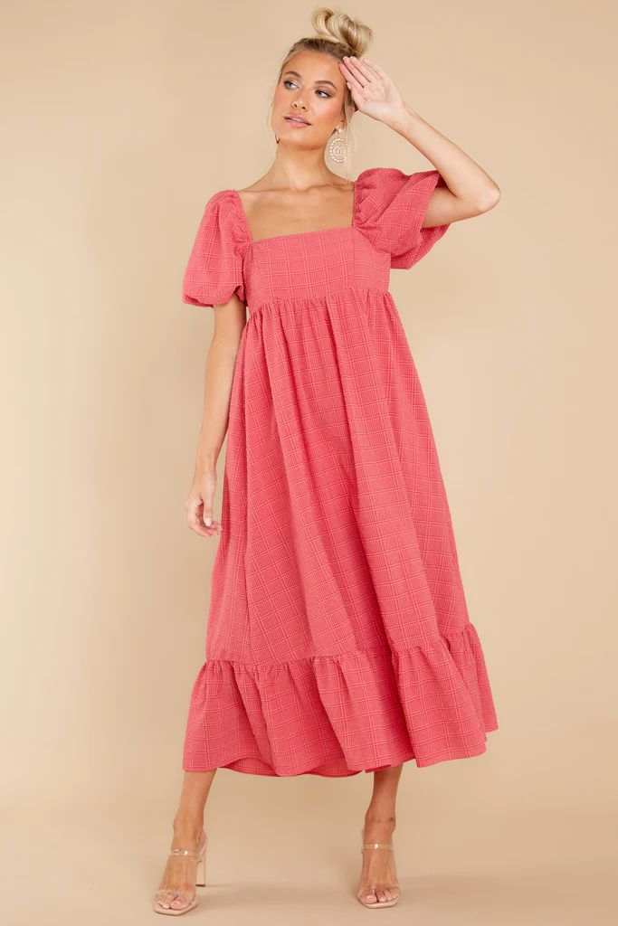 No Second Thoughts Azalea Pink Midi Dress | Red Dress 