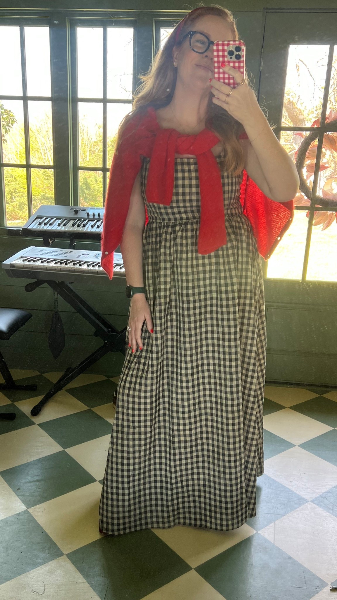 ￼what i wore to church yesterday! size medium in the cardigan and size 8 in the dress. 9.5 in flats all sooo comfy!￼ 

#LTKootd #LTKmomlife #LTKOver40