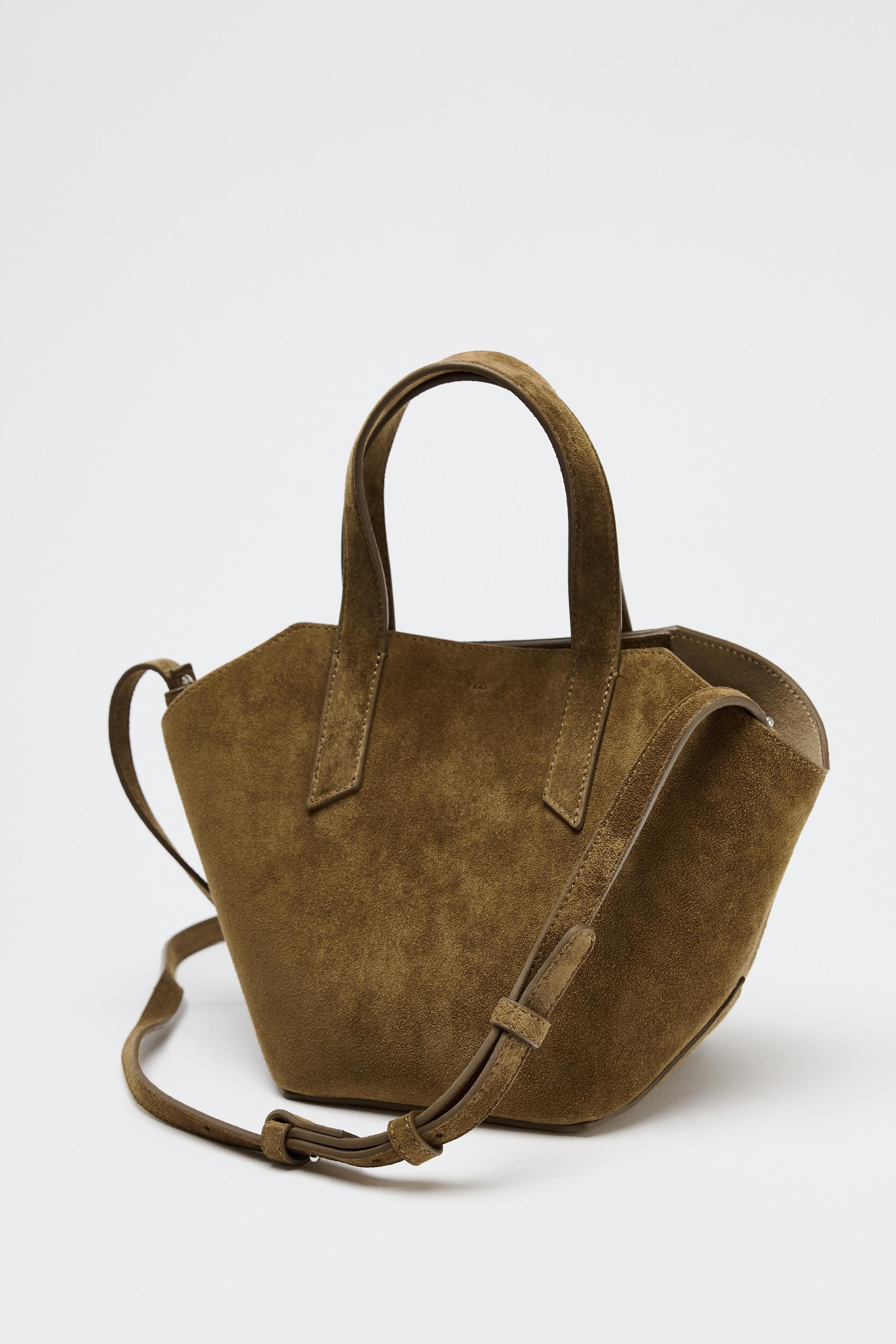 SPLIT SUEDE MINI TOTE BAG | Zara UK