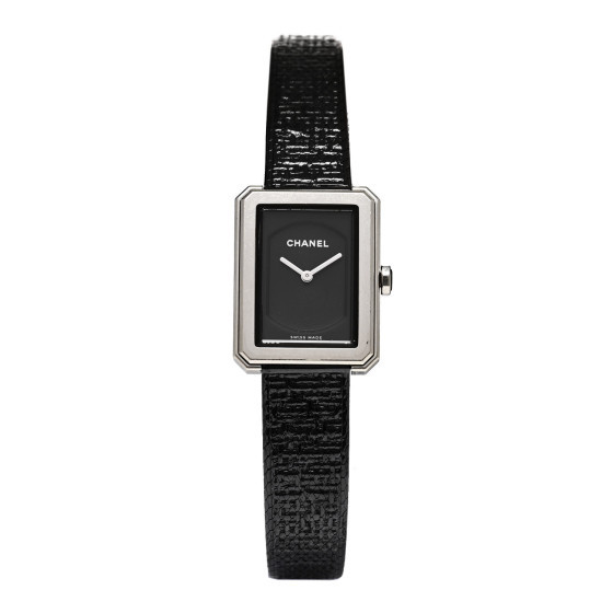 CHANEL Stainless Steel Calfskin 21mm Boy-Friend Tweed Quartz Watch Black | FASHIONPHILE | FASHIONPHILE (US)