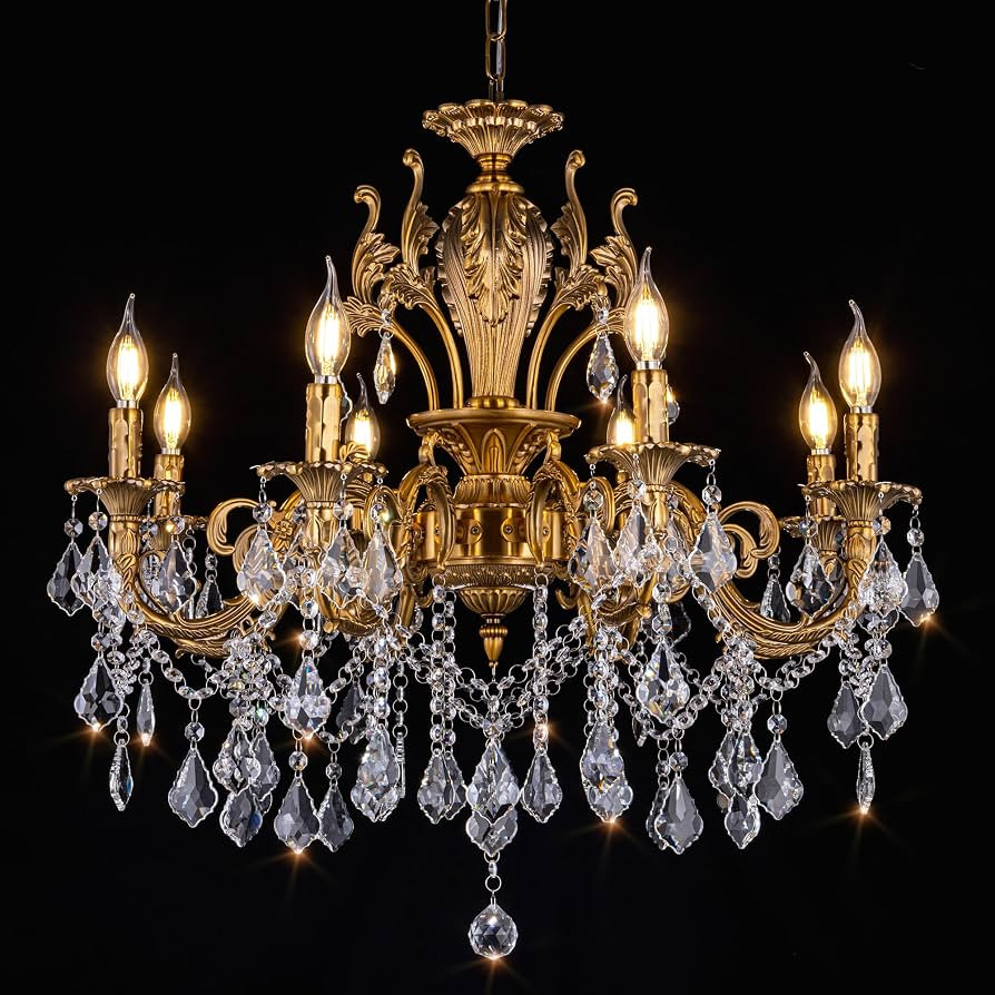 TOCHIC Antique Chandeliers 29.6" Maria Theresa Crystal Chandelier 8 Lights | Amazon (US)