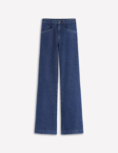 Pocket Detail Wide Leg Jeans-Mid Vintage | Boden (US)