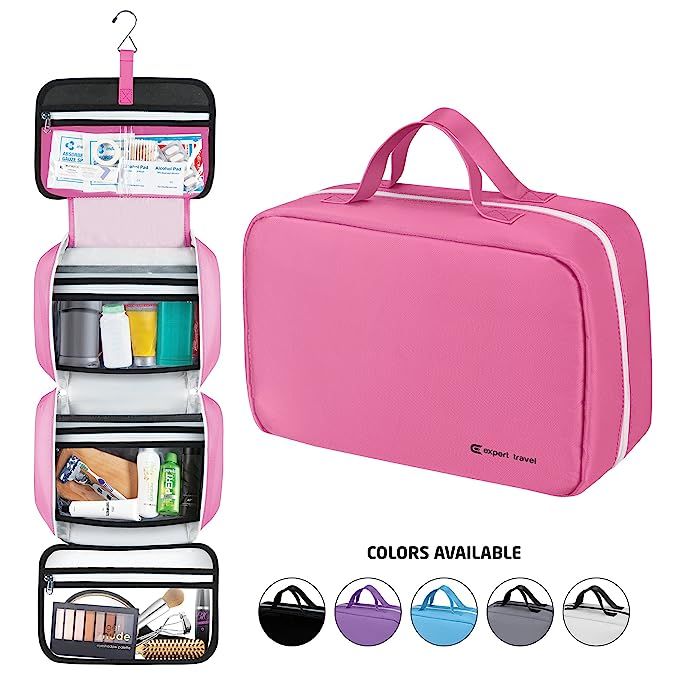 Hanging Travel Toiletry Bag for Men and Women | Makeup Bag | Cosmetic Bag | Bathroom and Shower O... | Amazon (US)