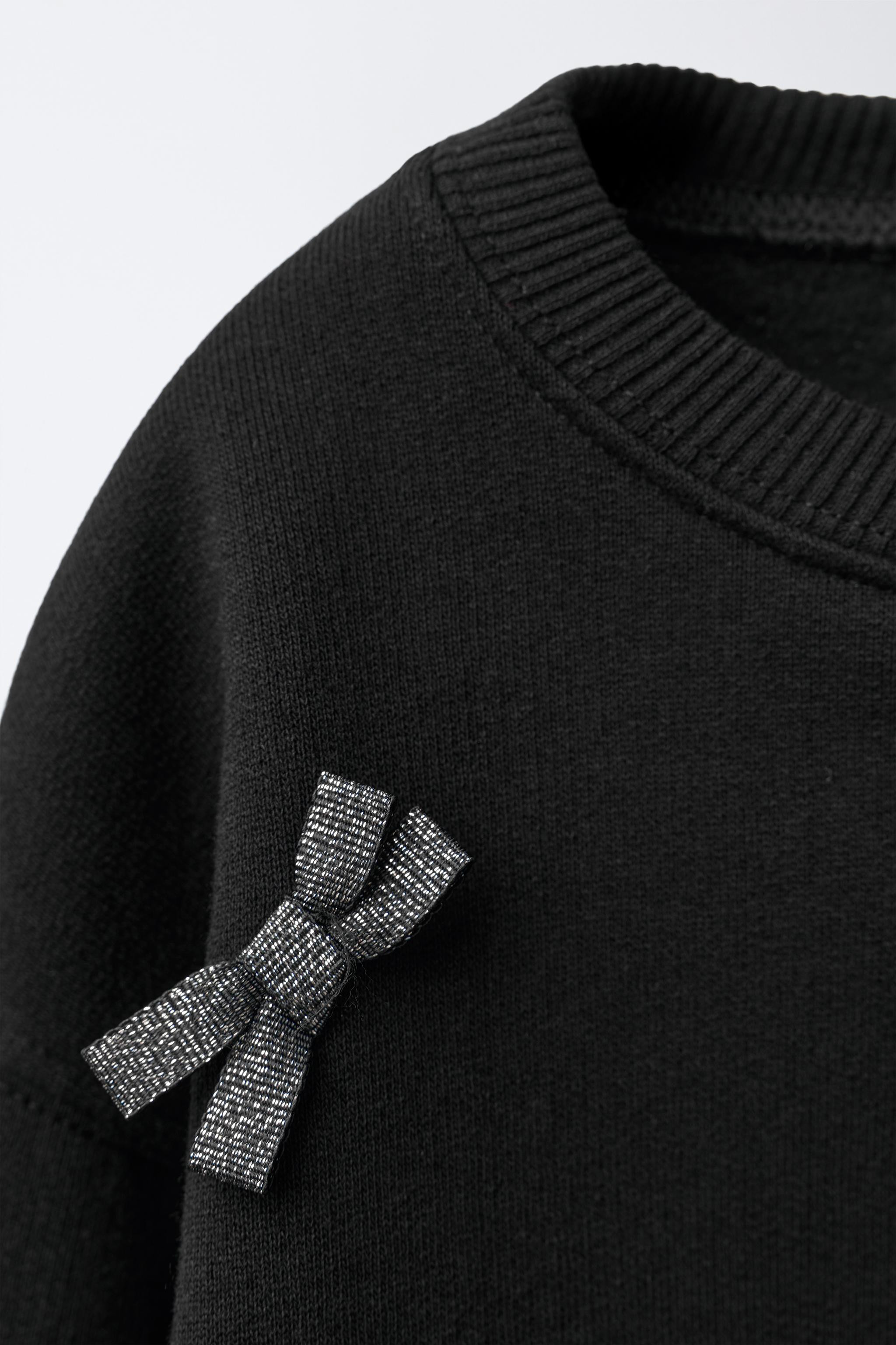SPARKLY BOW SWEATSHIRT | Zara Canada