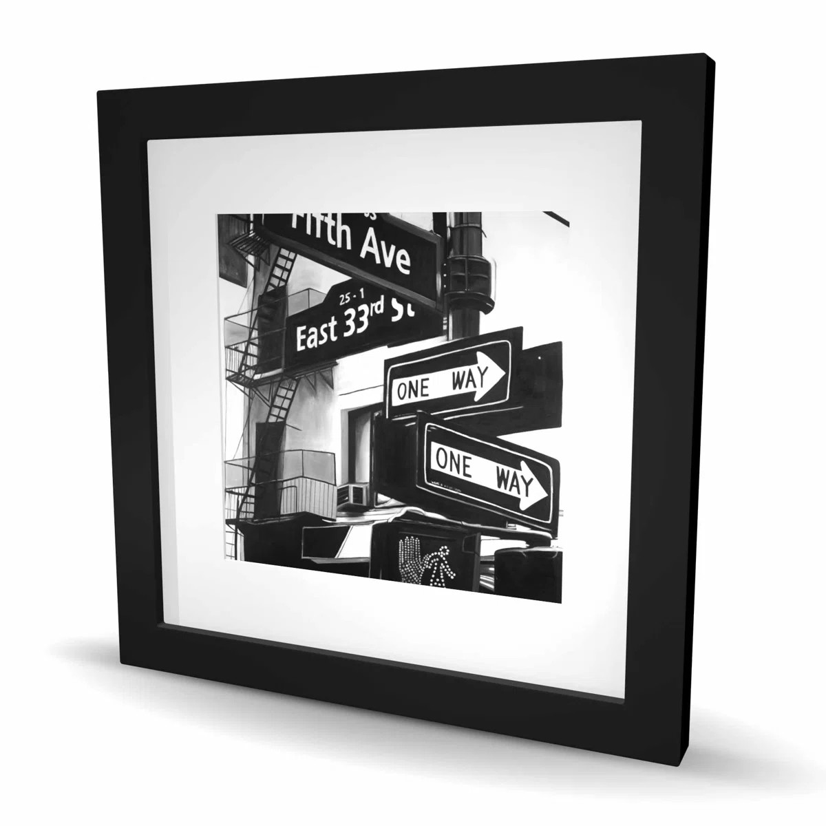 New York City Signs Framed Matted Print | Home Decor Art | Wayfair North America