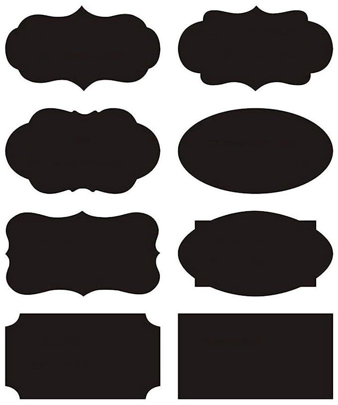 AxeSickle Waterproof Black 96 pcs Chalkboard Stickers Large Labels, Adhesive Blackboard Stickers ... | Amazon (US)